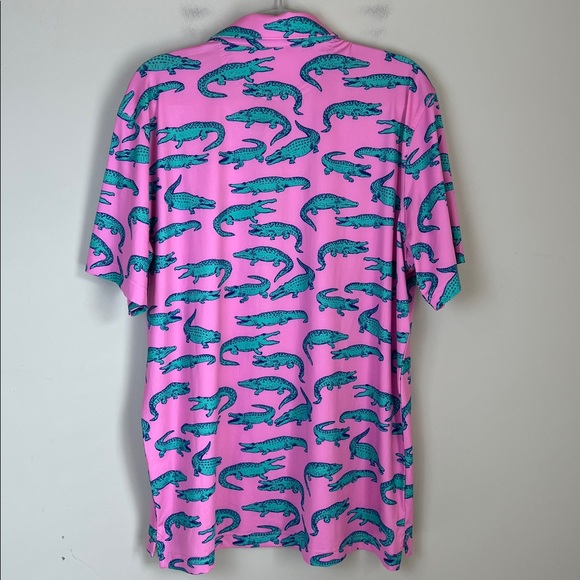 Chubbies Pink and Blue Alligator Polo Shirt - Picture 5 of 6